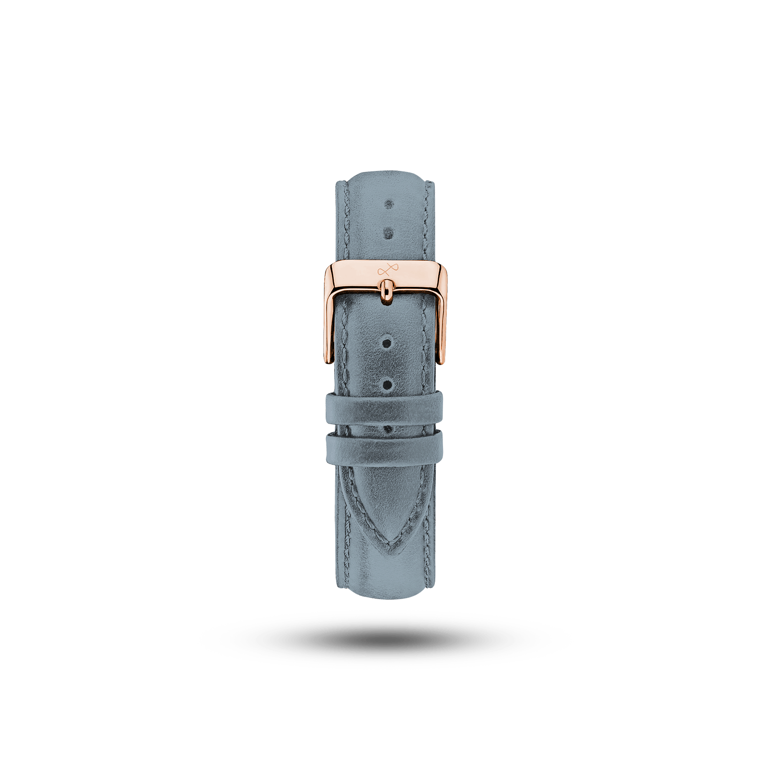 Suede - Blue watch strap with rose gold buckle by AV86, featuring Danish design and premium leather craftsmanship.