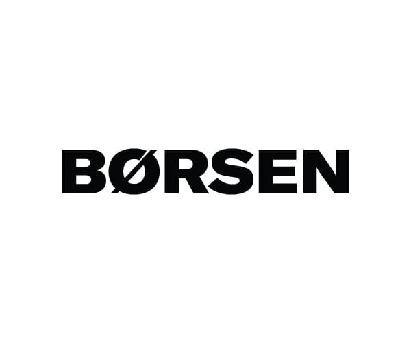 Logo for the Danish business newspaper Børsen in bold black uppercase letters on a light gray background