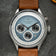 1564 Chronodate Automatic by AV86 vintage-inspired chronograph with sapphire crystal, textured dial, and brown leather strap