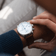 1815 Chronograph by AV86 with vintage-inspired dial, sapphire crystal, chronograph function, and brown leather strap on wrist