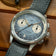 1934 Multichron, a vintage-inspired chronograph by AV86 featuring a sapphire crystal, detailed subdials, and a textured leather strap in a minimalist Scandinavian design.