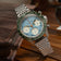 1960 Racing Chronograph, Steel / Sky Blue & Green