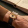 1954 Amalfi Mechanical by AV86 with vintage-inspired cushion case, elegant dial, sapphire crystal, and textured leather strap on wrist