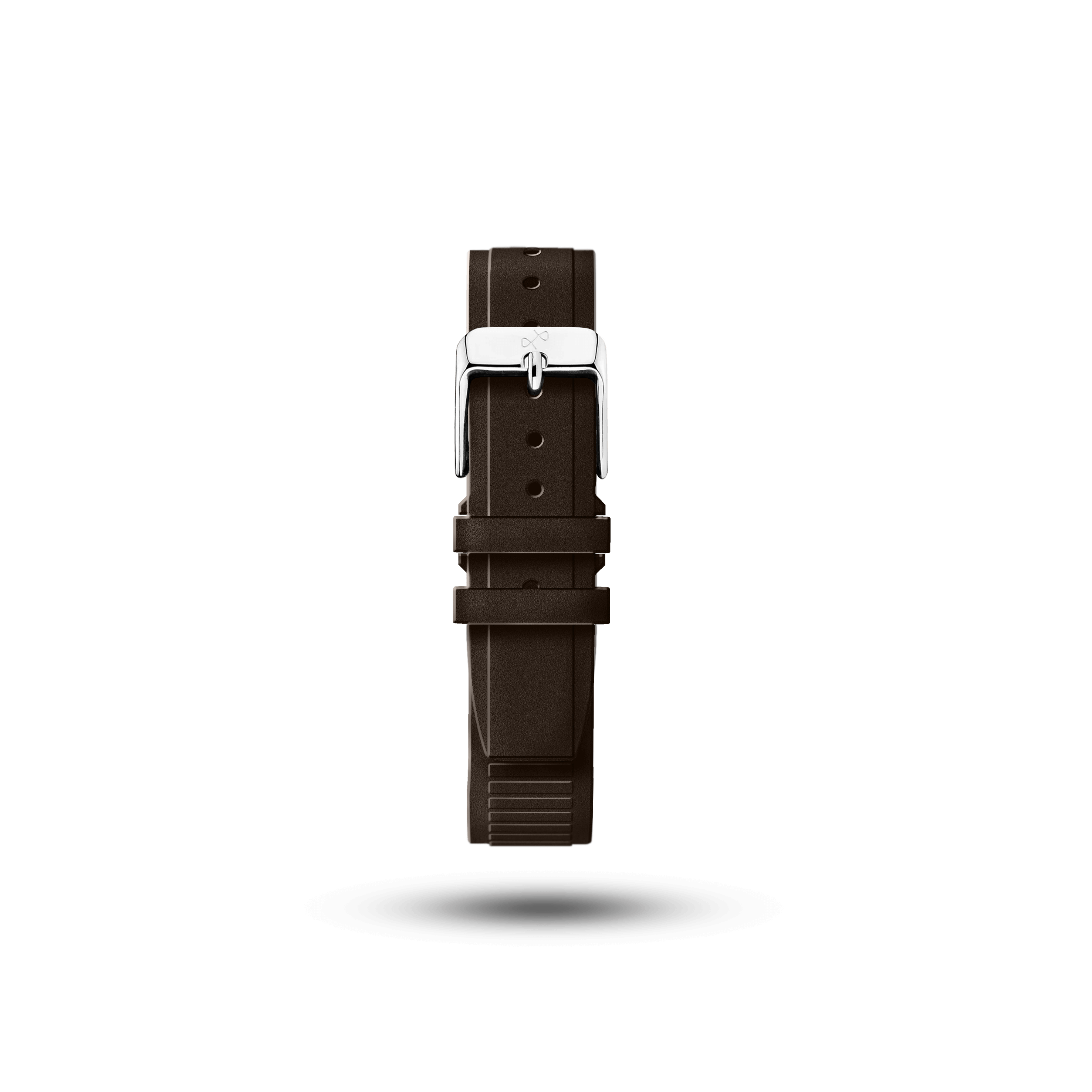 Rubber (integrated) - Dark Brown Rubber strap by AV86, 20mm width, durable and streamlined for luxury timepieces