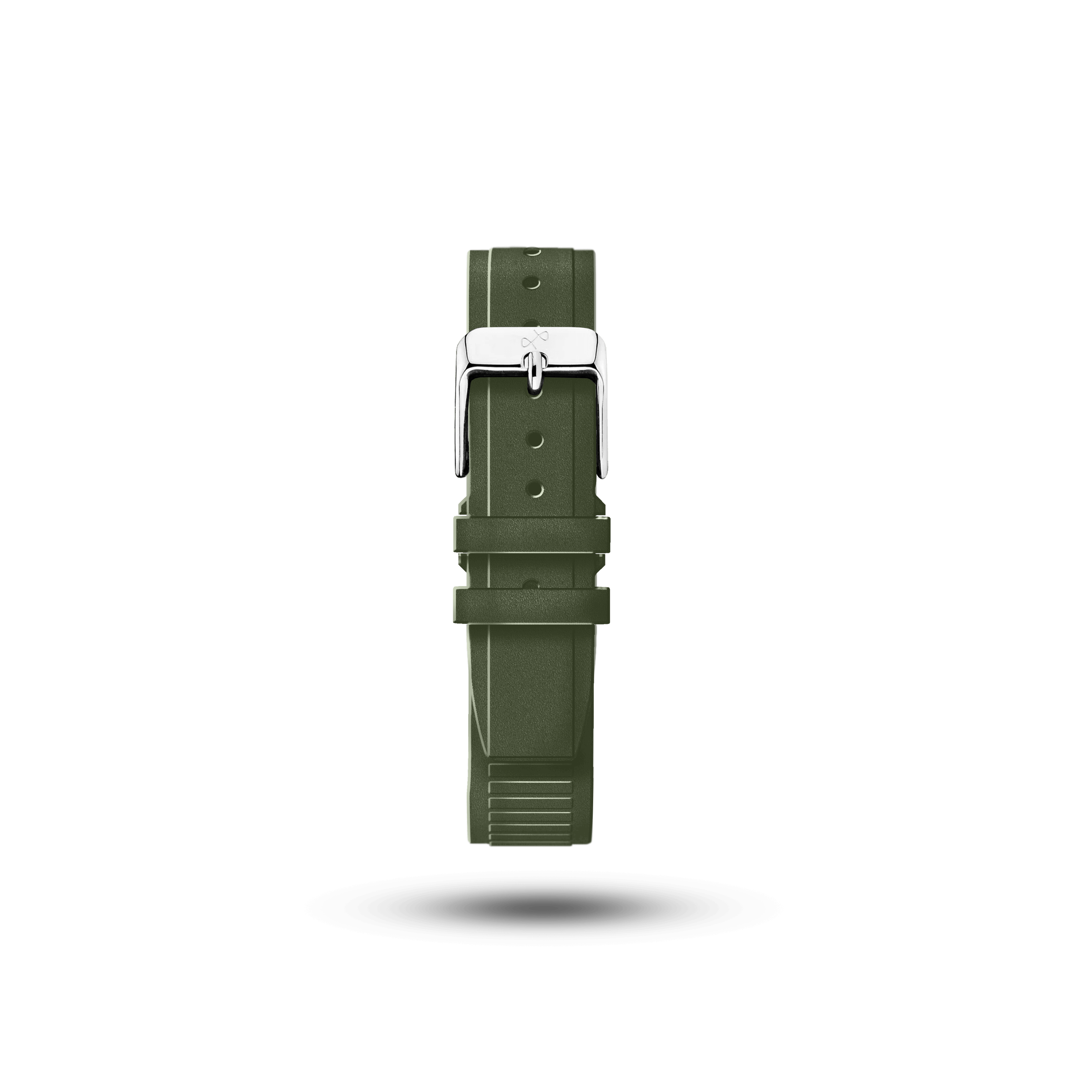 Rubber (integrated) - Green strap by AV86 with durable, flexible design and stainless steel buckle, Scandinavian minimalist style