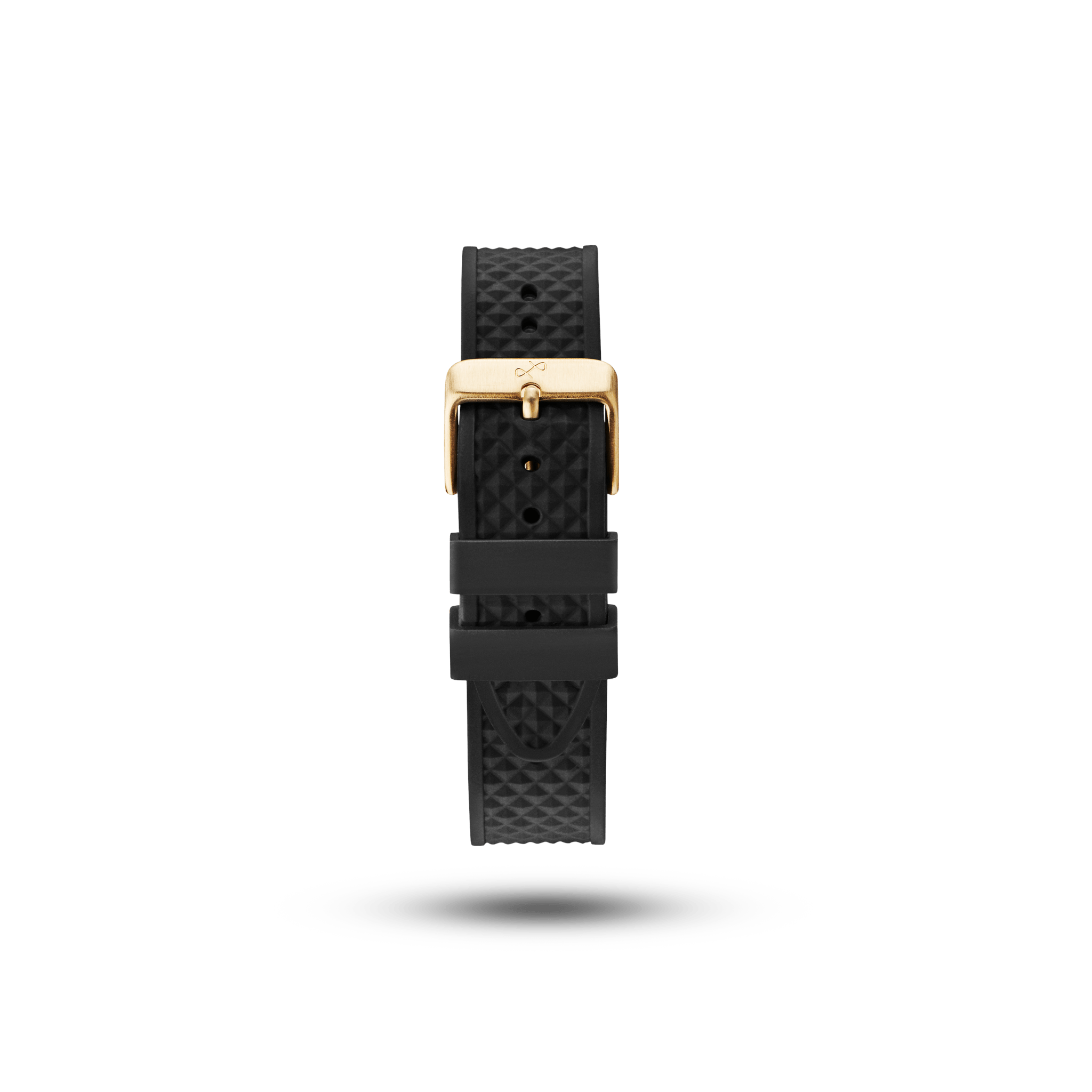 Silicone - Black by AV86 two-piece interchangeable silicone strap with textured pattern and gold plated pin buckle