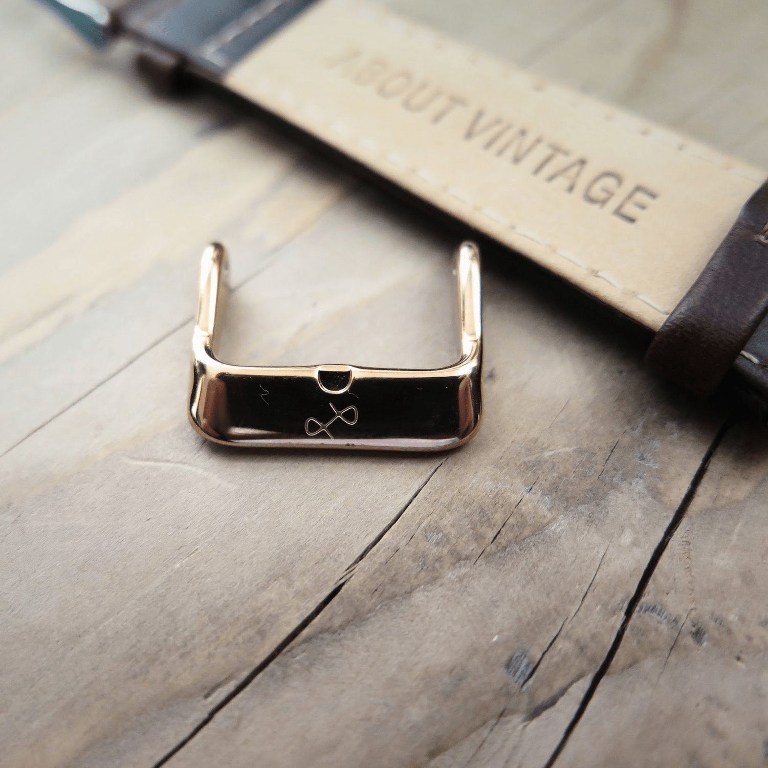 Suede - Blue by AV86 two-piece high-quality leather strap with engraved detail and polished rose gold plated pin buckle