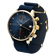 1815 Justin Gatlin, Gold / Blue Turtle by AV86 vintage-inspired chronograph with sapphire crystal and textured blue fabric strap