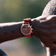 1815 Justin Gatlin by AV86 vintage-inspired chronograph with sapphire crystal and textured leather strap on wrist outdoors