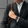 1815 Chronograph by AV86 with vintage-inspired dial, sapphire crystal, chronograph function, and brown leather strap on wrist in urban attire