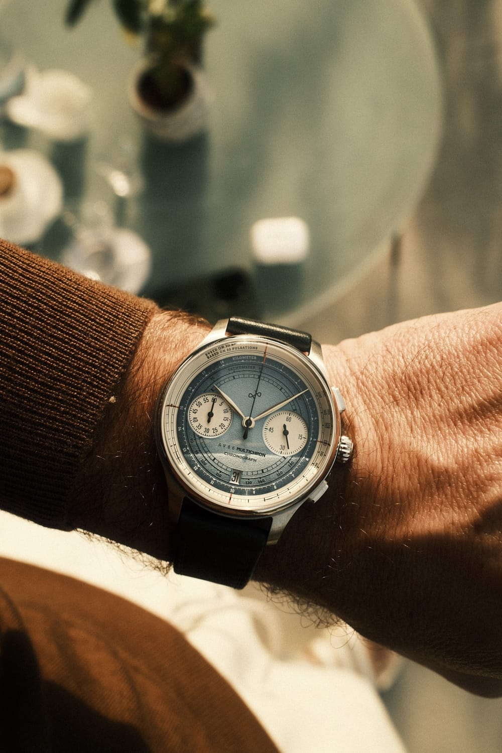 1934 Multichron, Steel / Sky Blue