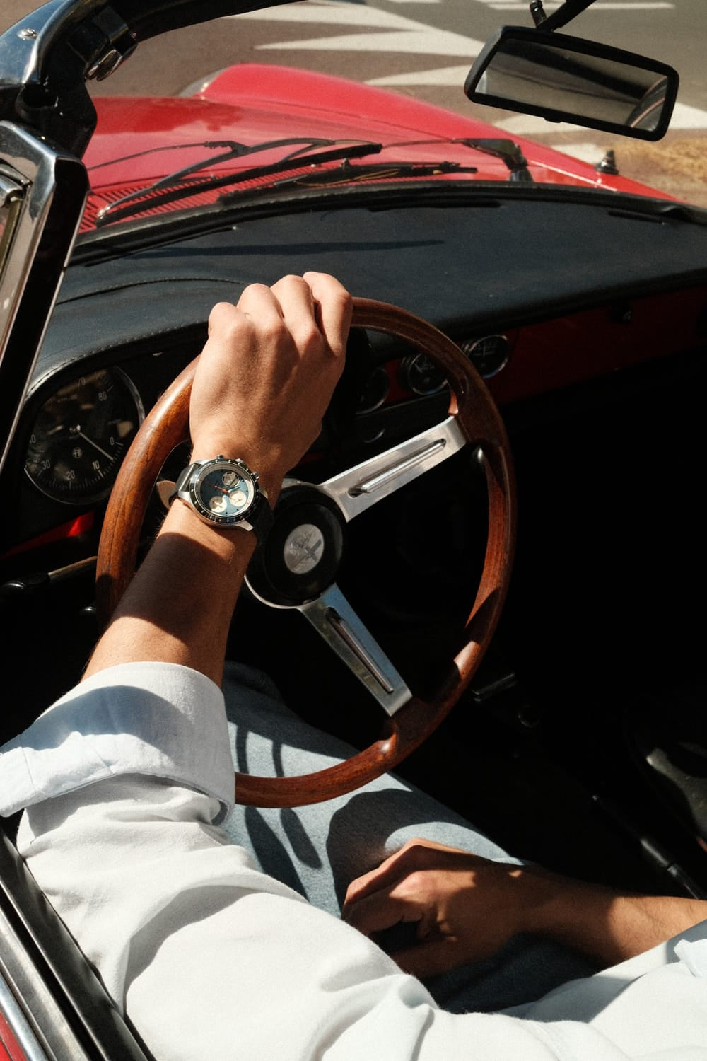 1960 Racing Chronograph, Steel / Sky Blue & Green