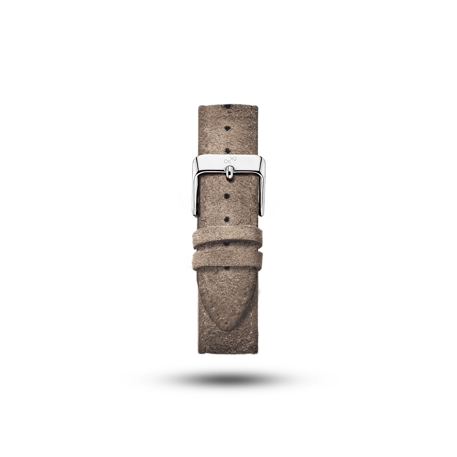 Suede - Grey strap by AV86 featuring premium textured suede leather with polished stainless steel buckle, minimalist Scandinavian design