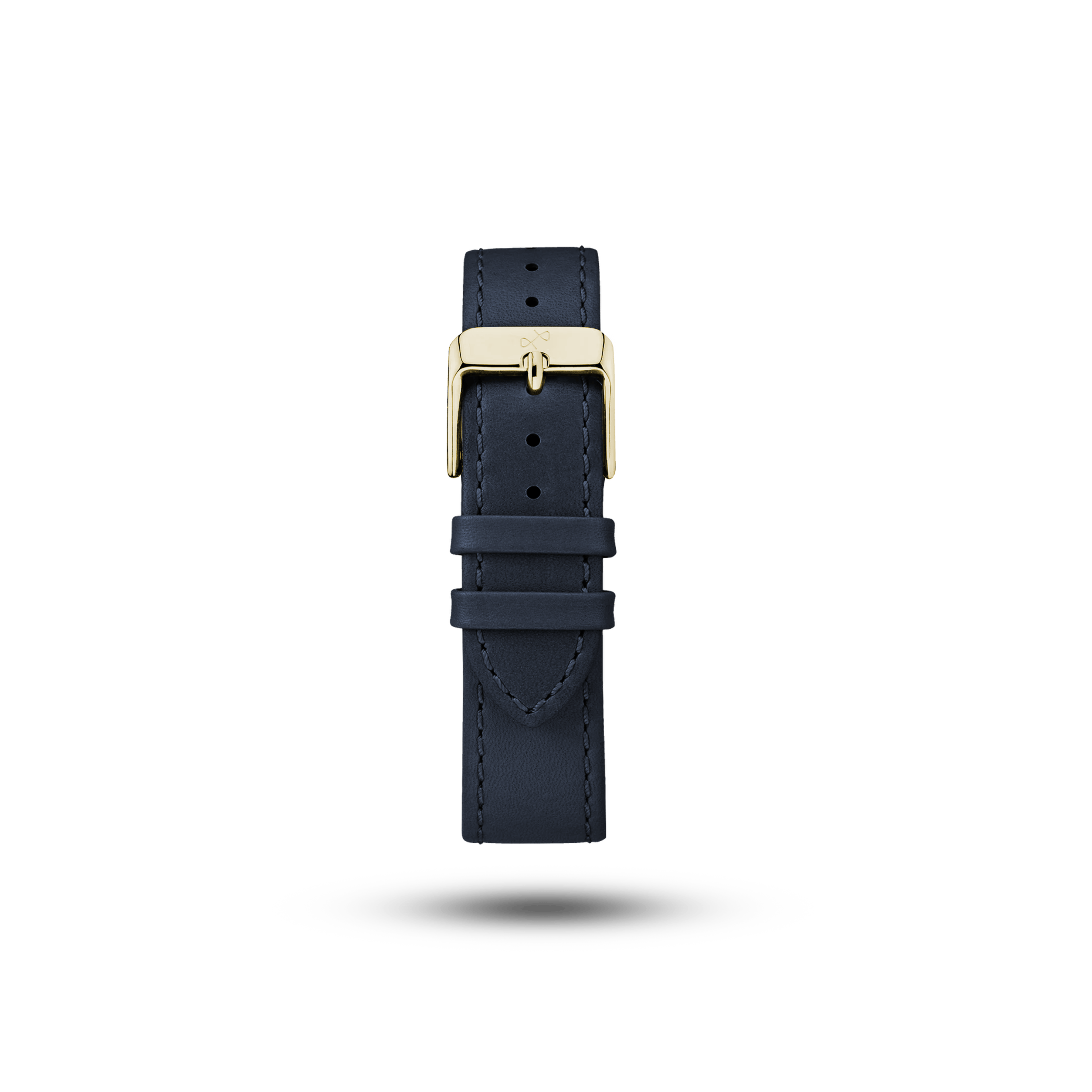 Leather (Classic) - Navy by AV86 two-piece vintage-inspired high-quality leather strap with gold-tone buckle and subtle stitching detail