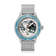 Earthrise WWF Partnership, Automatic / 2026 Edition by AV86, stainless steel mesh band with Earth-themed dial and blue bezel.