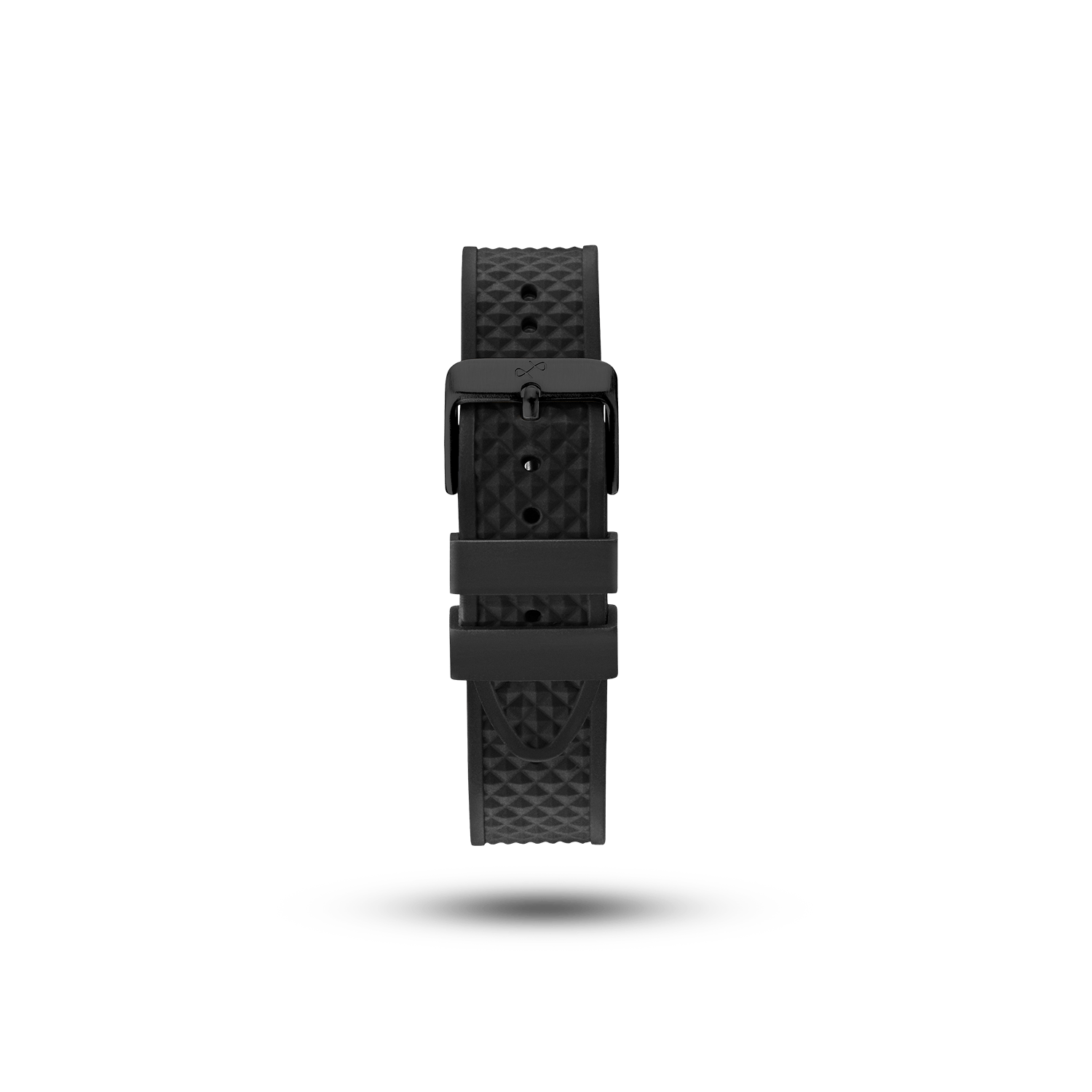 Silicone - Black strap by AV86 with textured surface, two-piece design, and stainless steel pin buckle for versatile luxury watches