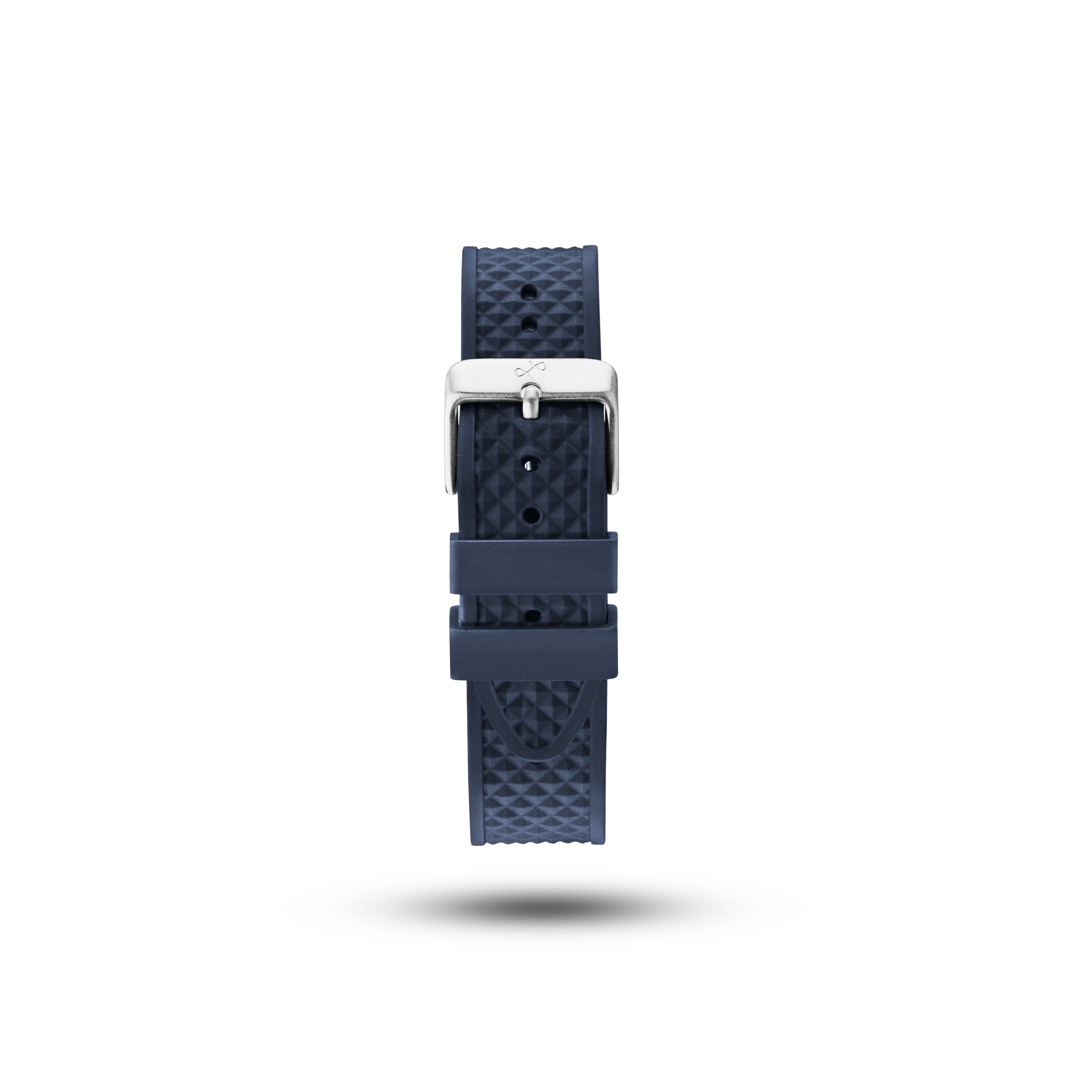 Silicone - Blue two-piece strap by AV86 made from high-quality silicone with stainless steel pin buckle and textured finish