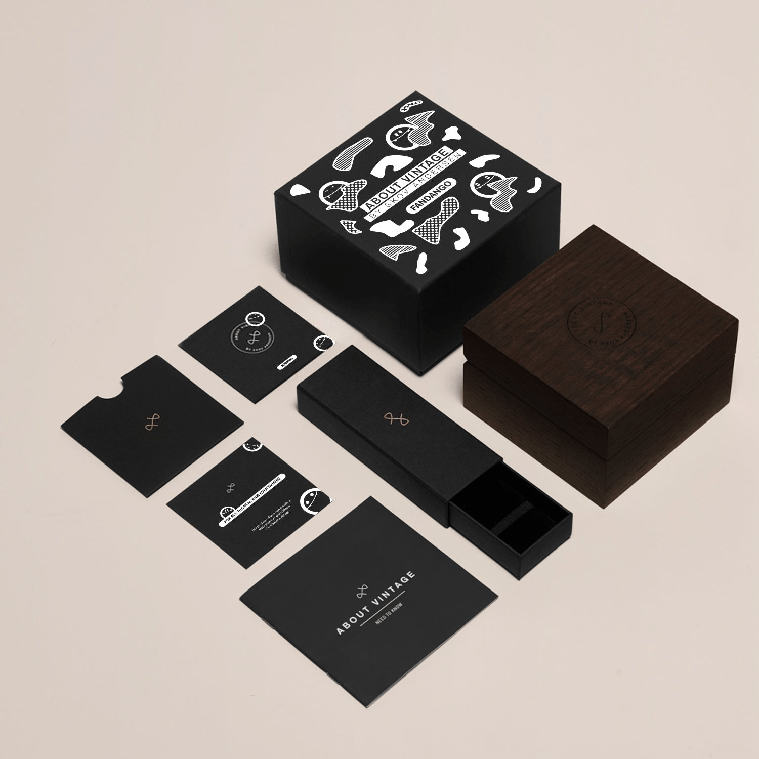 Fandango 'UMA', Pink / Pink by AV86 elegant watch packaging set with black and wood luxury box, minimalist branding elements
