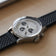 1564 Chronodate Automatic by AV86 with textured dial, automatic chronograph movement, sapphire crystal, and black rubber strap
