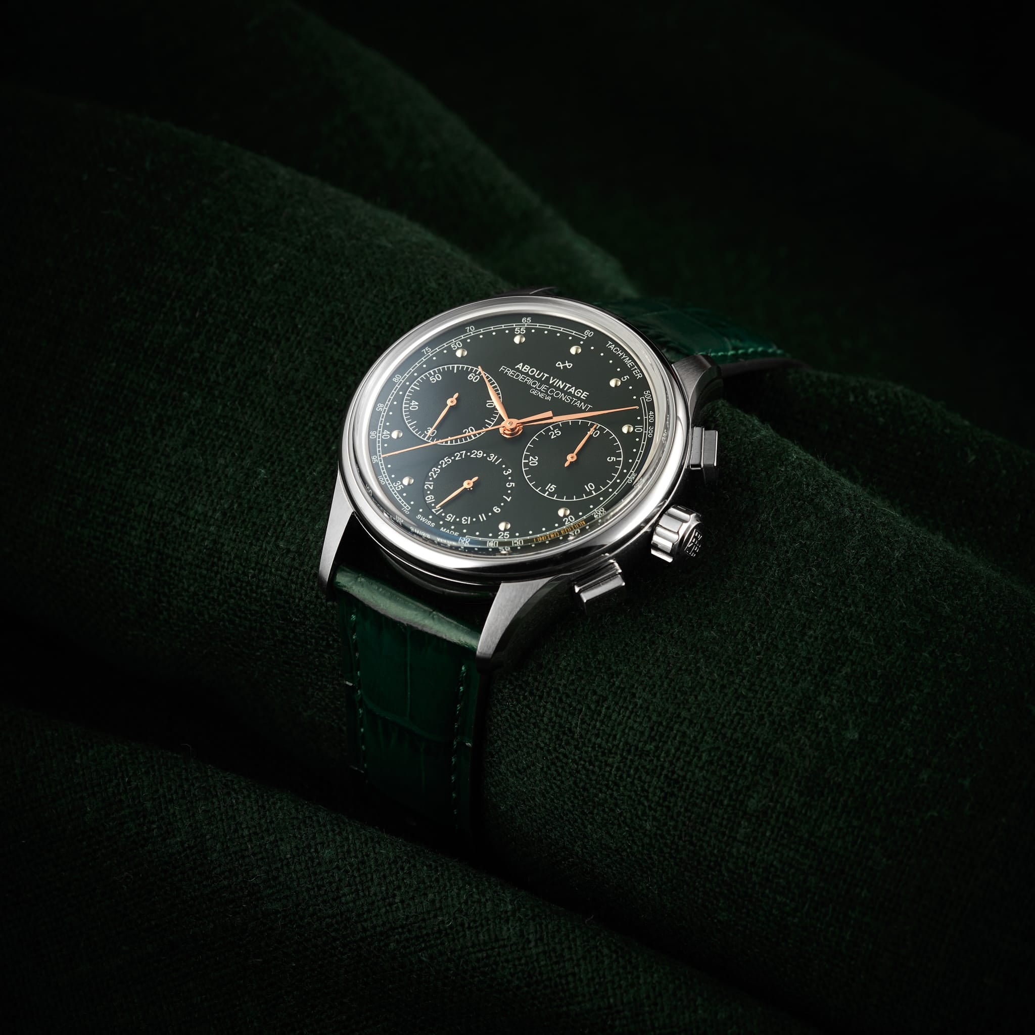1988 Flyback, Chronograph - Limited Edition by AV86 vintage-inspired chronograph with sapphire crystal, automatic movement, and leather strap