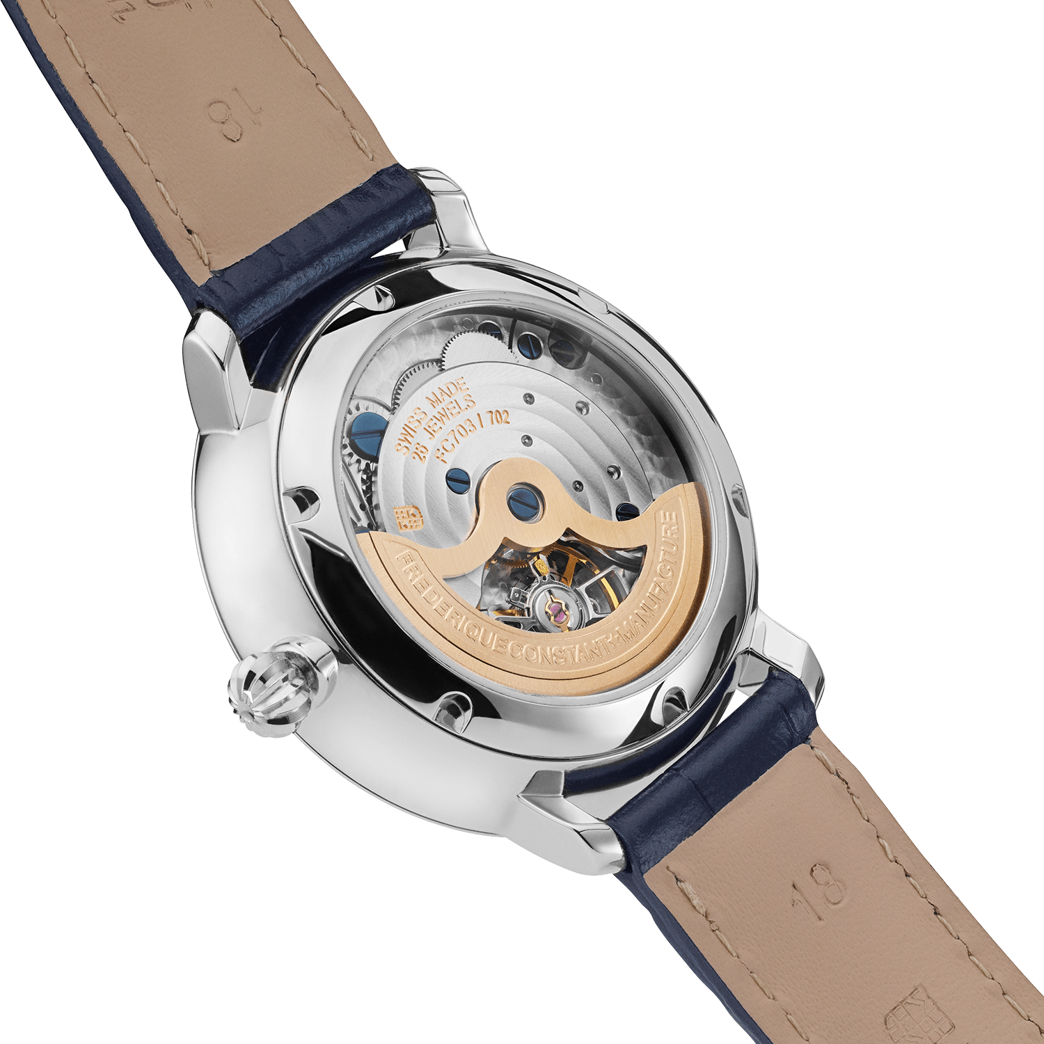 1988 Moonphase, Limited Edition by AV86 automatic moonphase watch with sapphire crystal and leather strap, exhibition case back